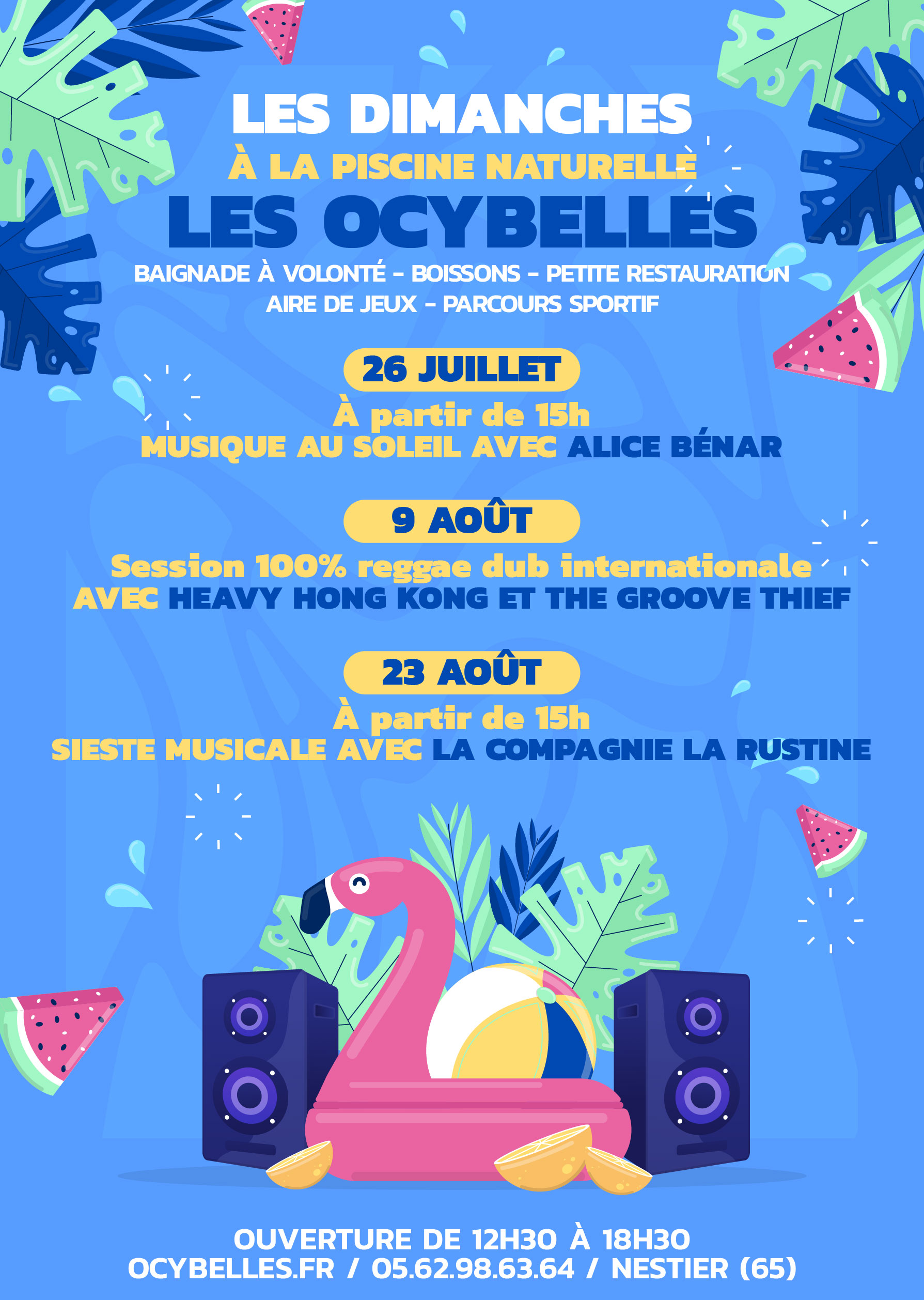 Affiche les dimanches aux ocybelles – 26 juillet – 9 et 23 aout